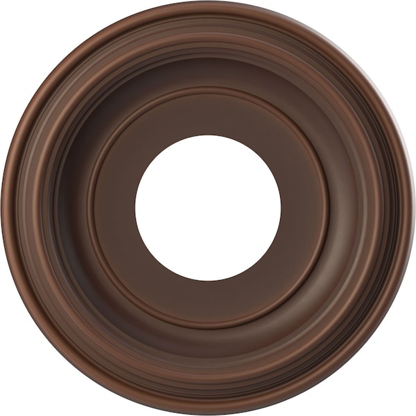 Ekena Millwork Traditional PVC Medallion (Canopies up to 5 1/2"), 10"OD x 3 1/2"ID x 1 1/8"P, Metallic Rust CMP10TRDRU - main